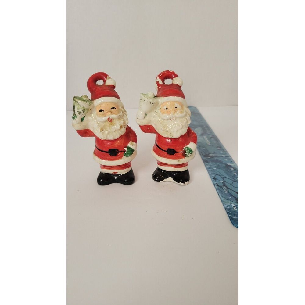 Vintage Ceramic Santa Claus Salt‎ And Pepper Shakers
